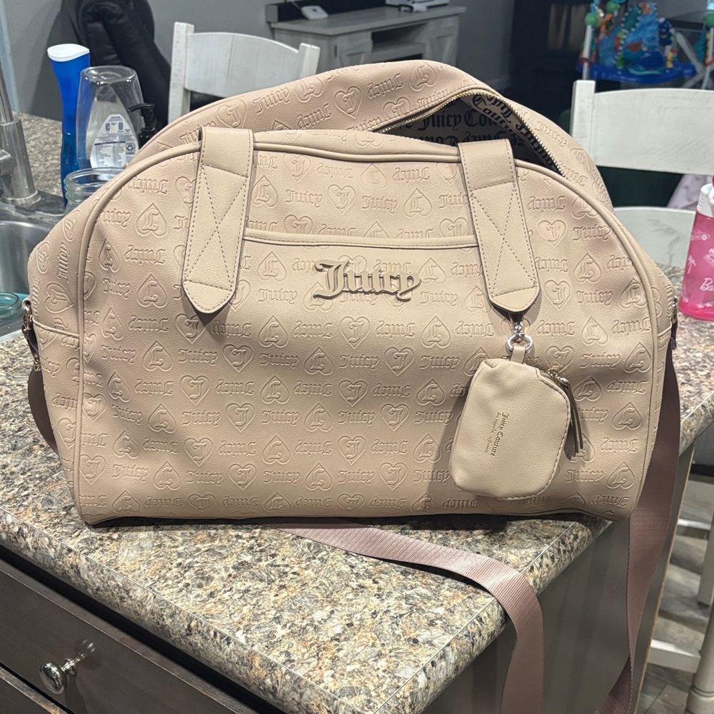 Juicy Couture Tan Embossed Travel Bag
